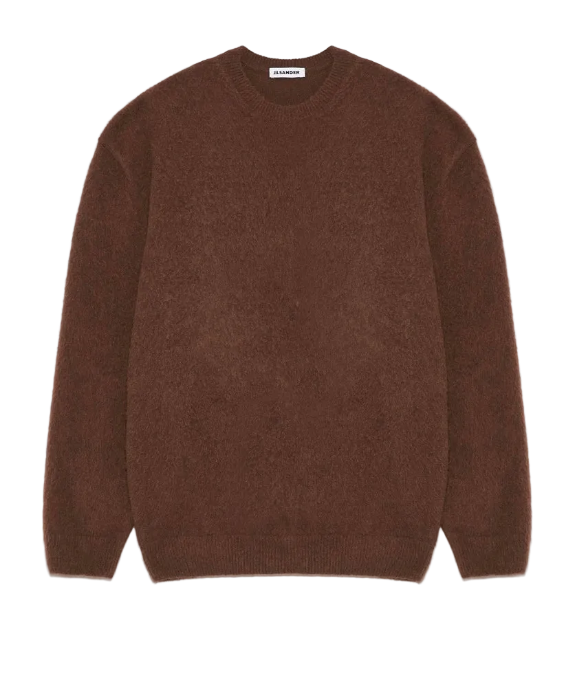 Jil Sander Brown Oversize Wool and Silk Jumper