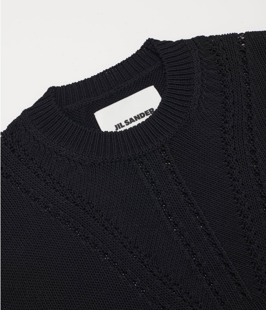 Jil Sander Black Cotton Crew Jumper