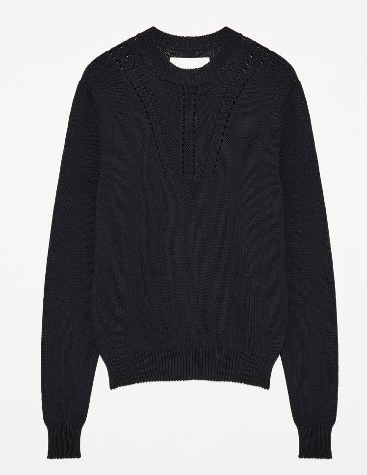 Jil Sander Black Cotton Crew Jumper