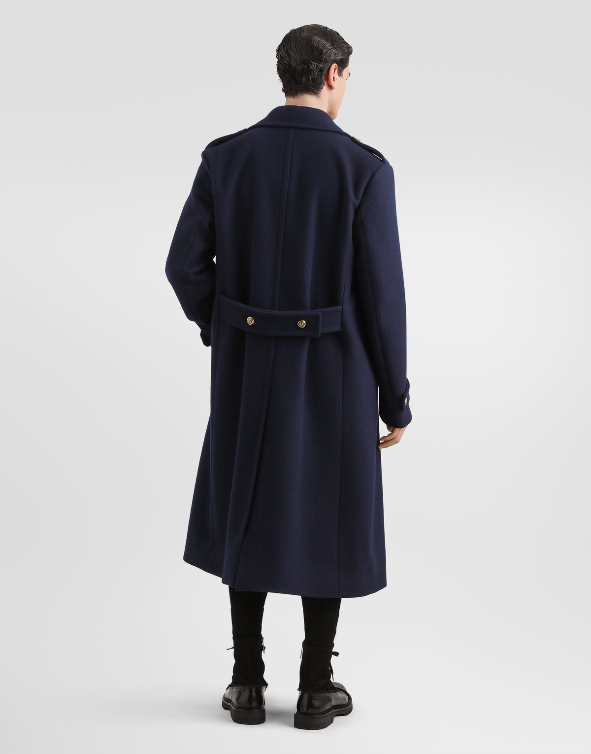 Dolce & Gabbana Navy Wool Coat
