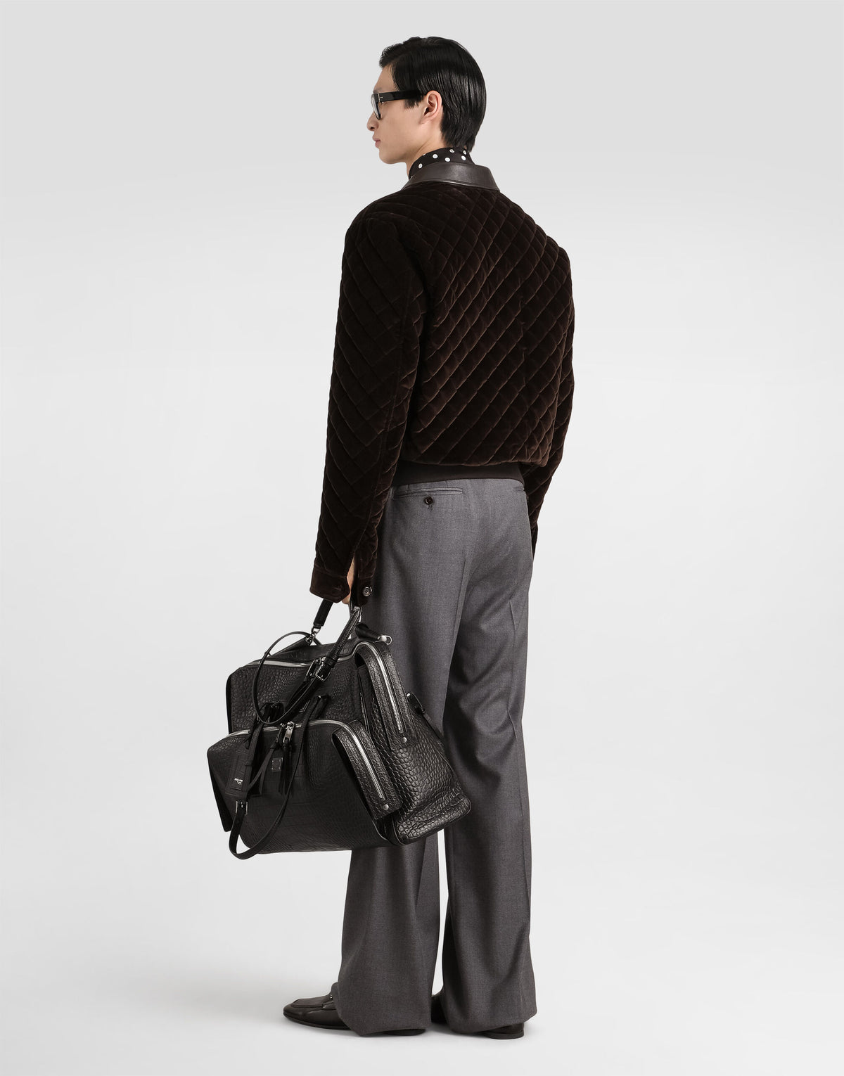 Dolce & Gabbana Graue Flanellhose mit Bundfalten