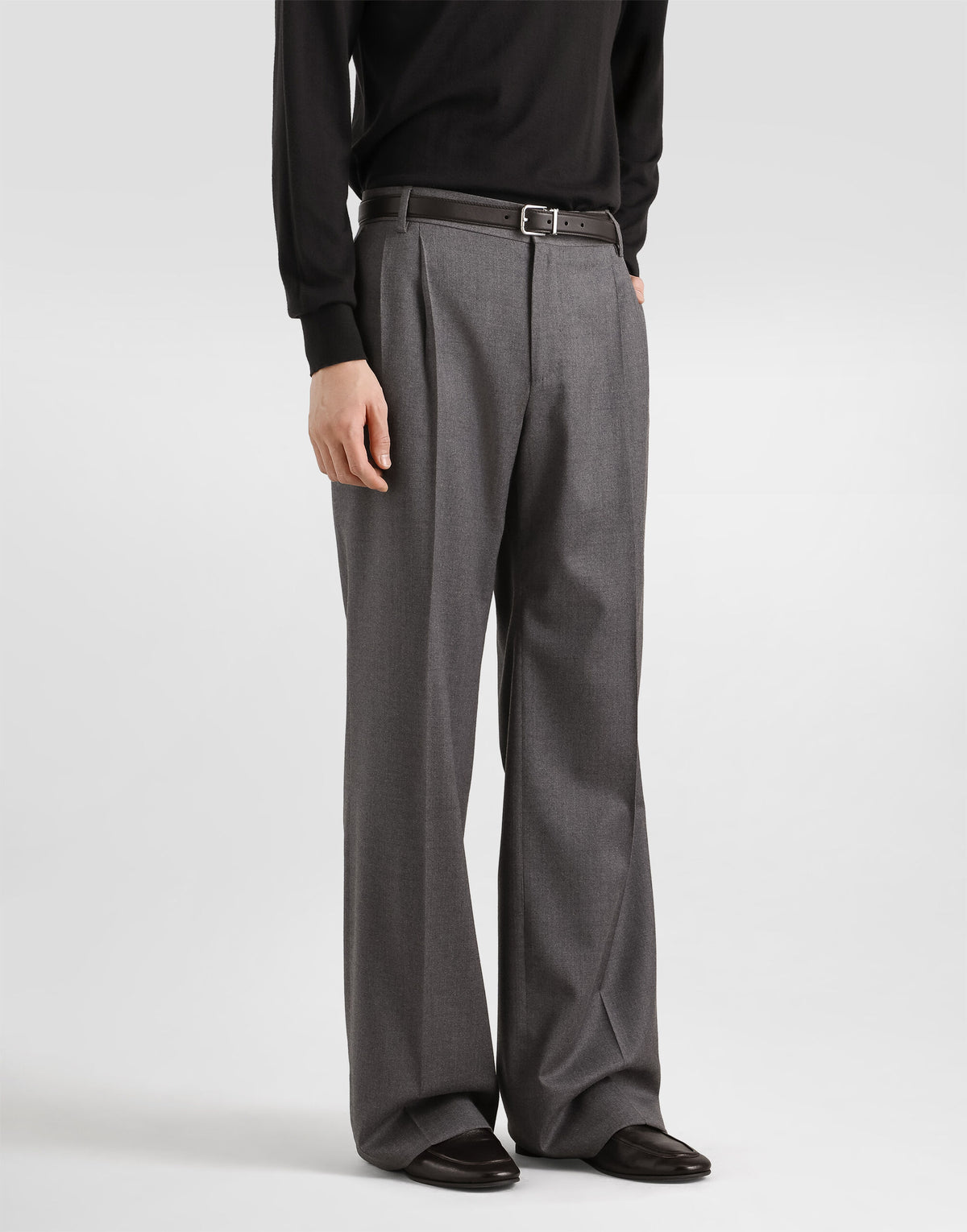 Dolce & Gabbana Graue Flanellhose mit Bundfalten