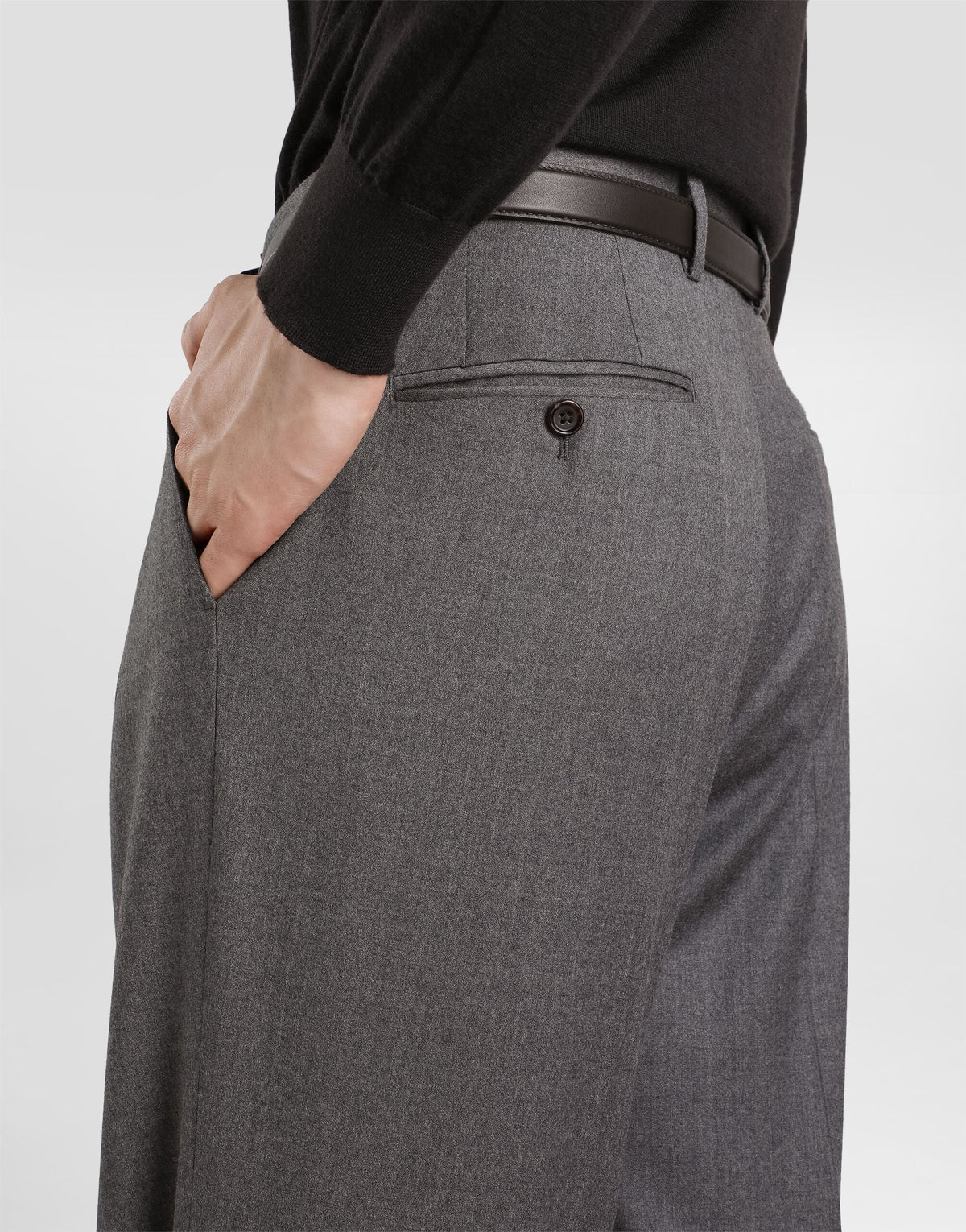 Dolce & Gabbana Graue Flanellhose mit Bundfalten