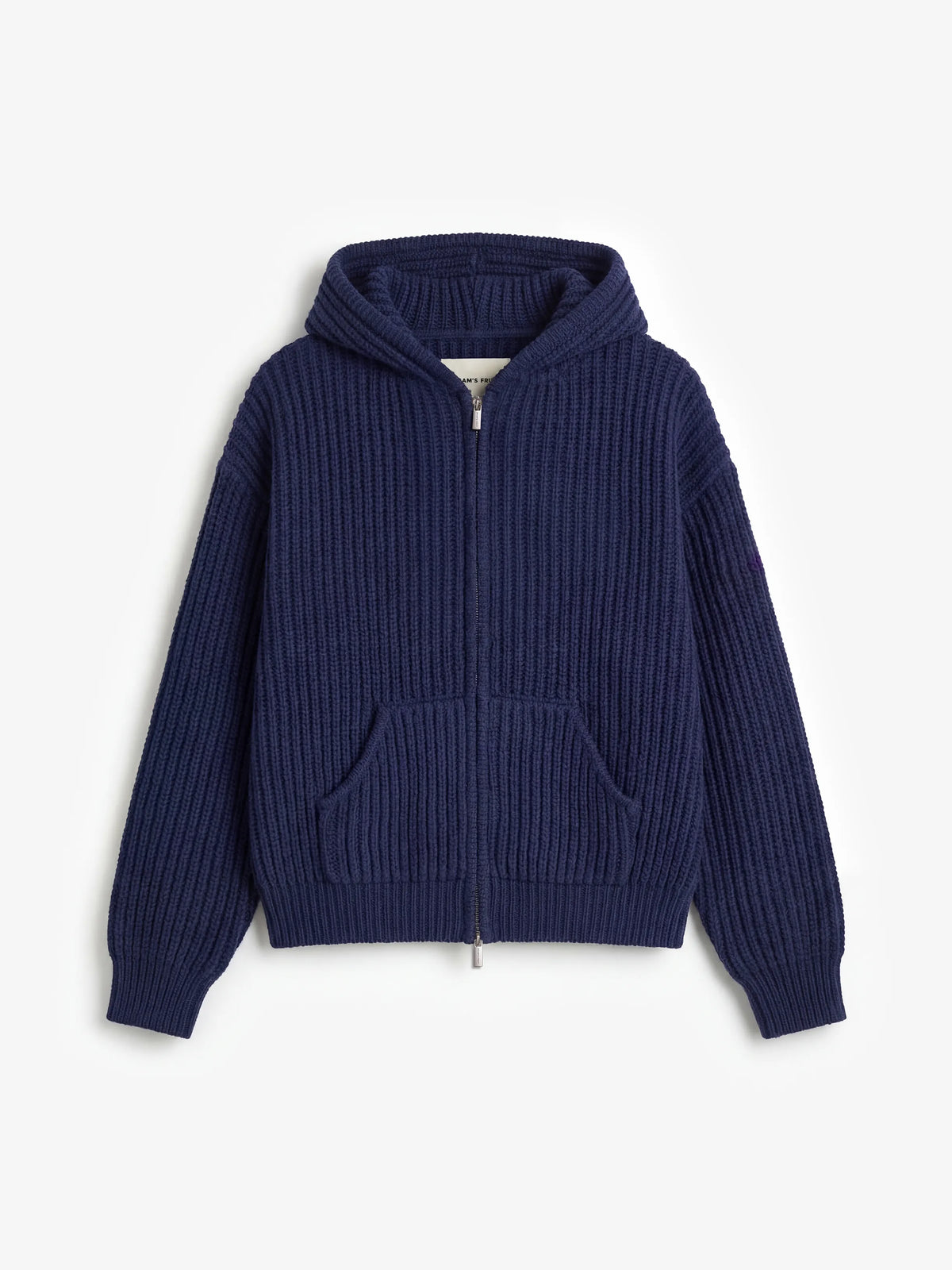 Brams Fruit Blue Hooded Knit Script logo Canvas Label