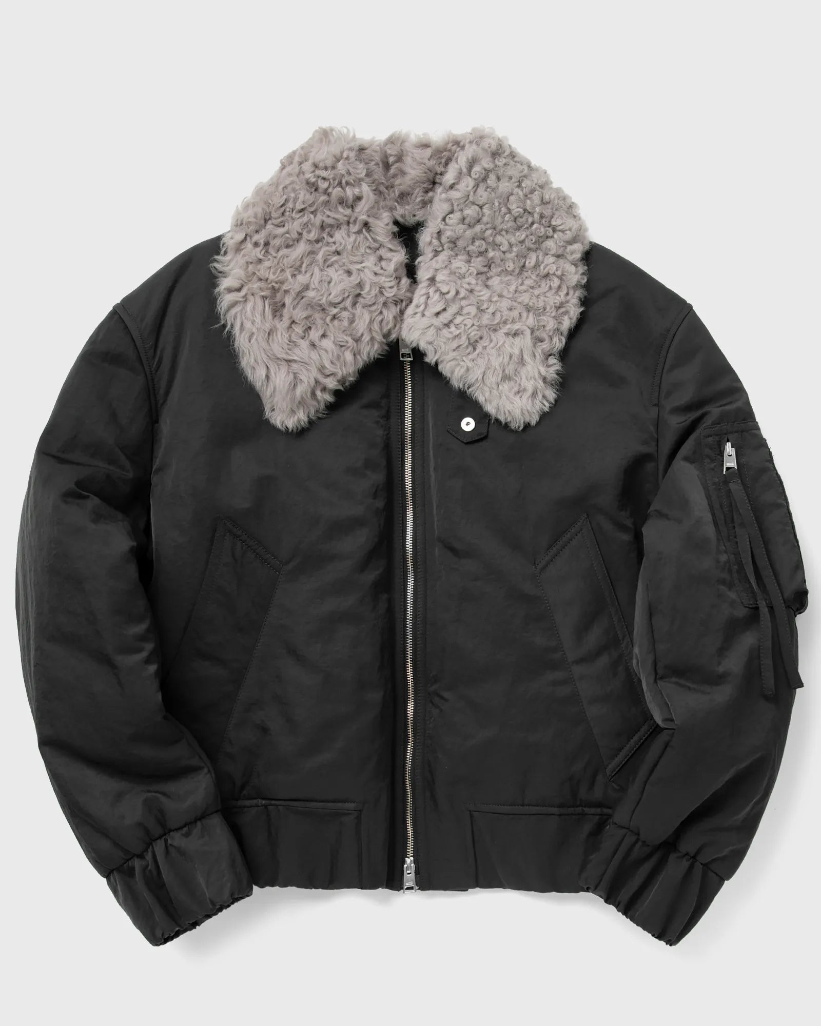 AMI Padded Bomber with Shearling Collar