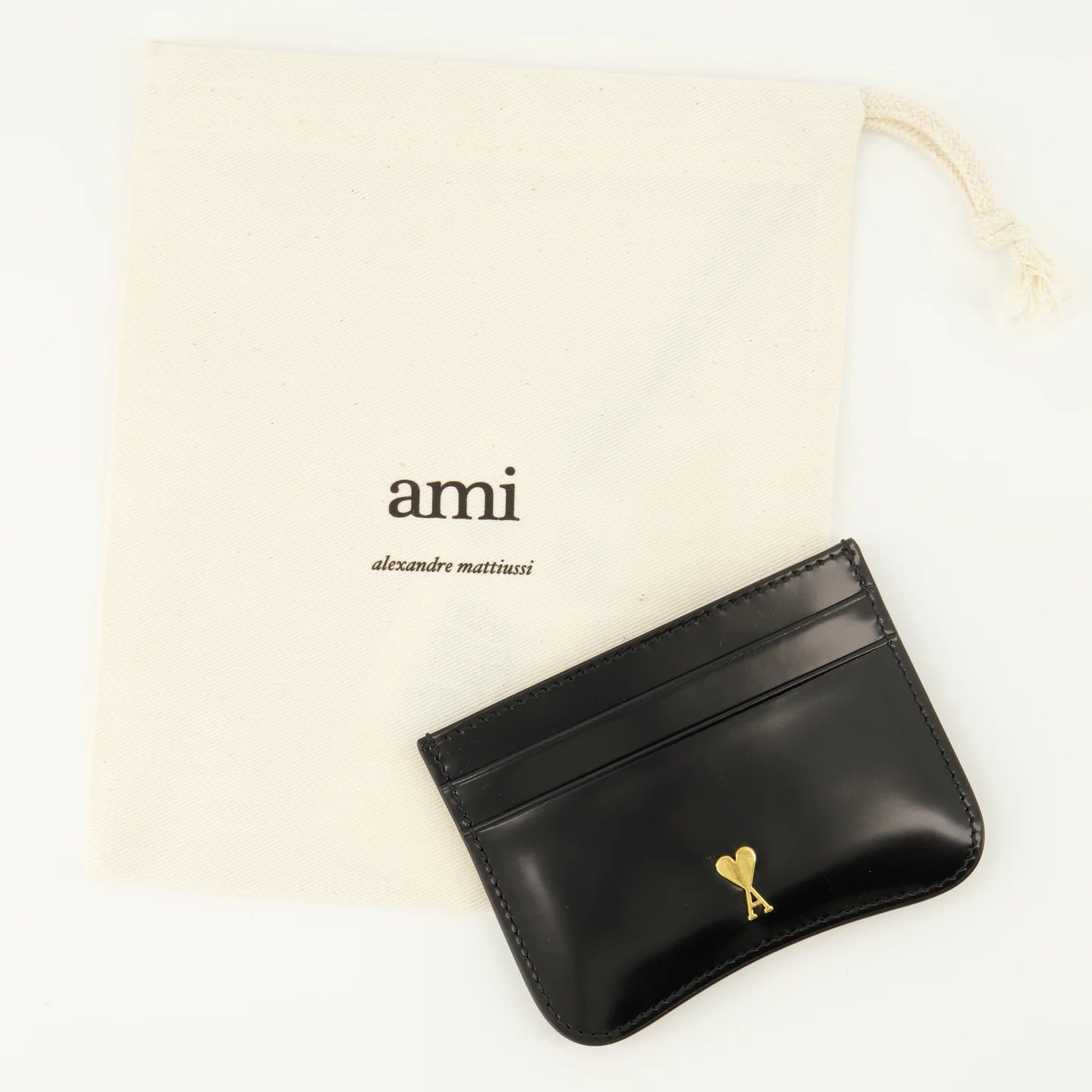 AMI Paris Black Card Holder