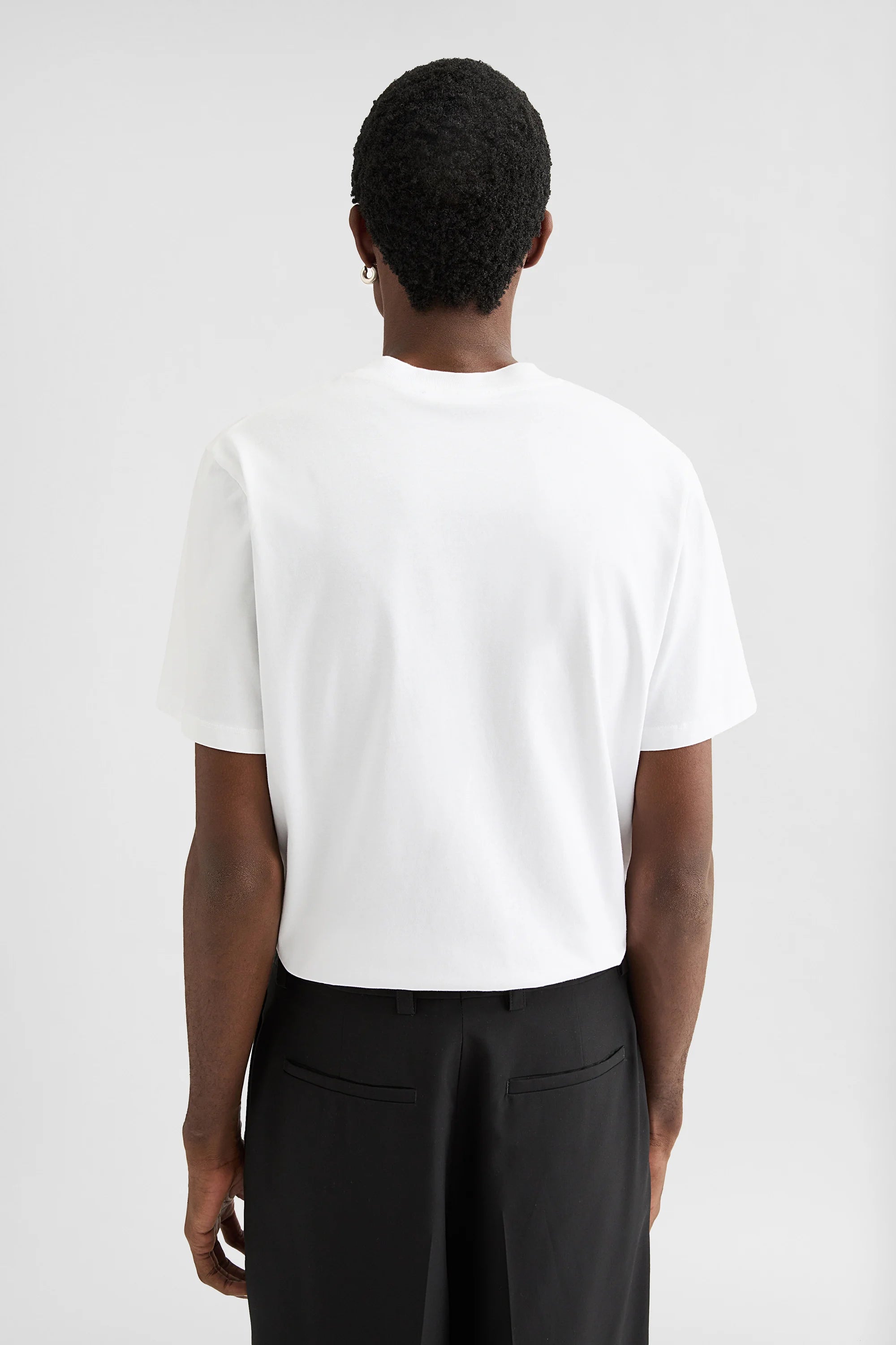  Jil Sander White Crew Neck T-Shirt model back