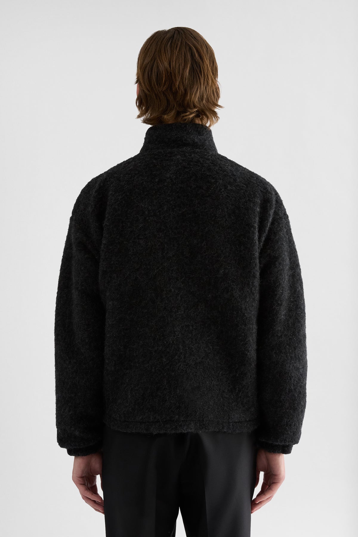 Jil Sander graues Fleece-Sweatshirt mit Reißverschluss