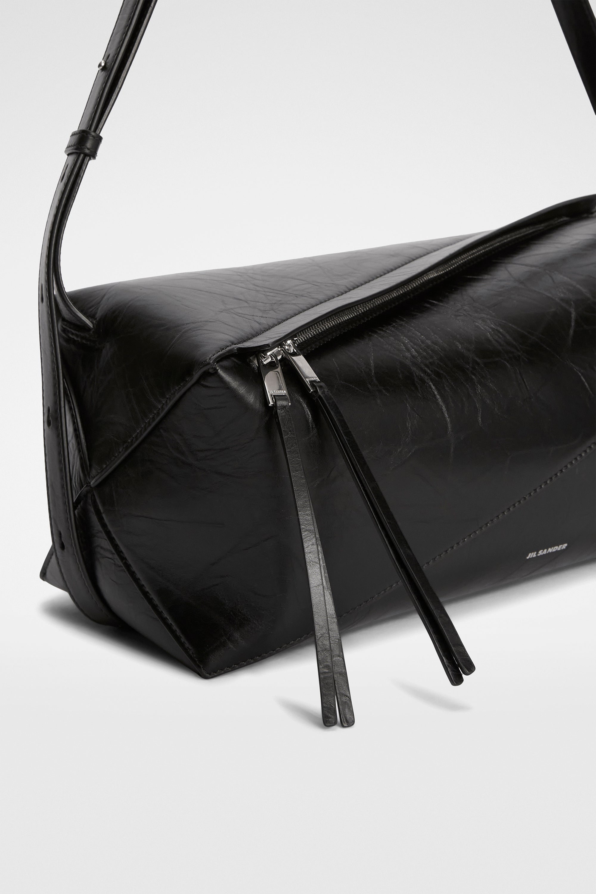 Jil Sander Black Leather Vertigo Crossbody Bag