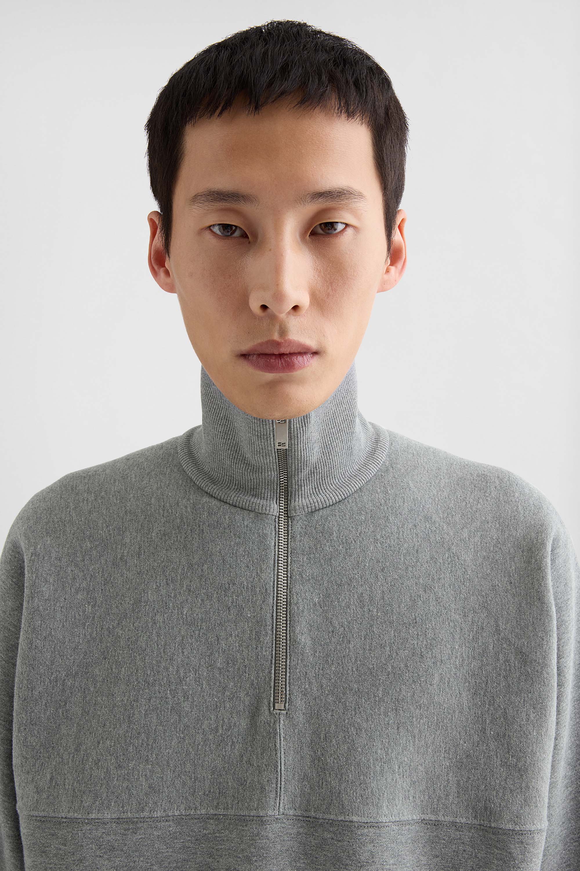 Jil Sander Cotton Terry Halv Zip Sweat