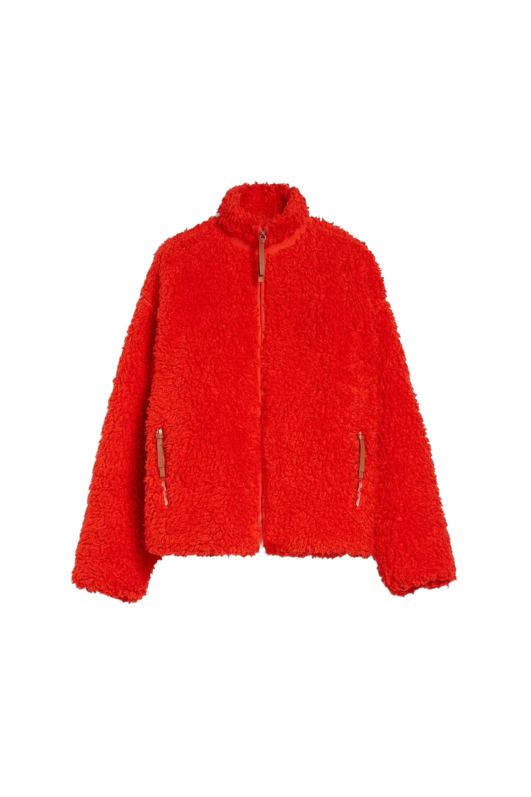 Jil Sander Poppy Cotton Fleece Zip Up Jacket 187