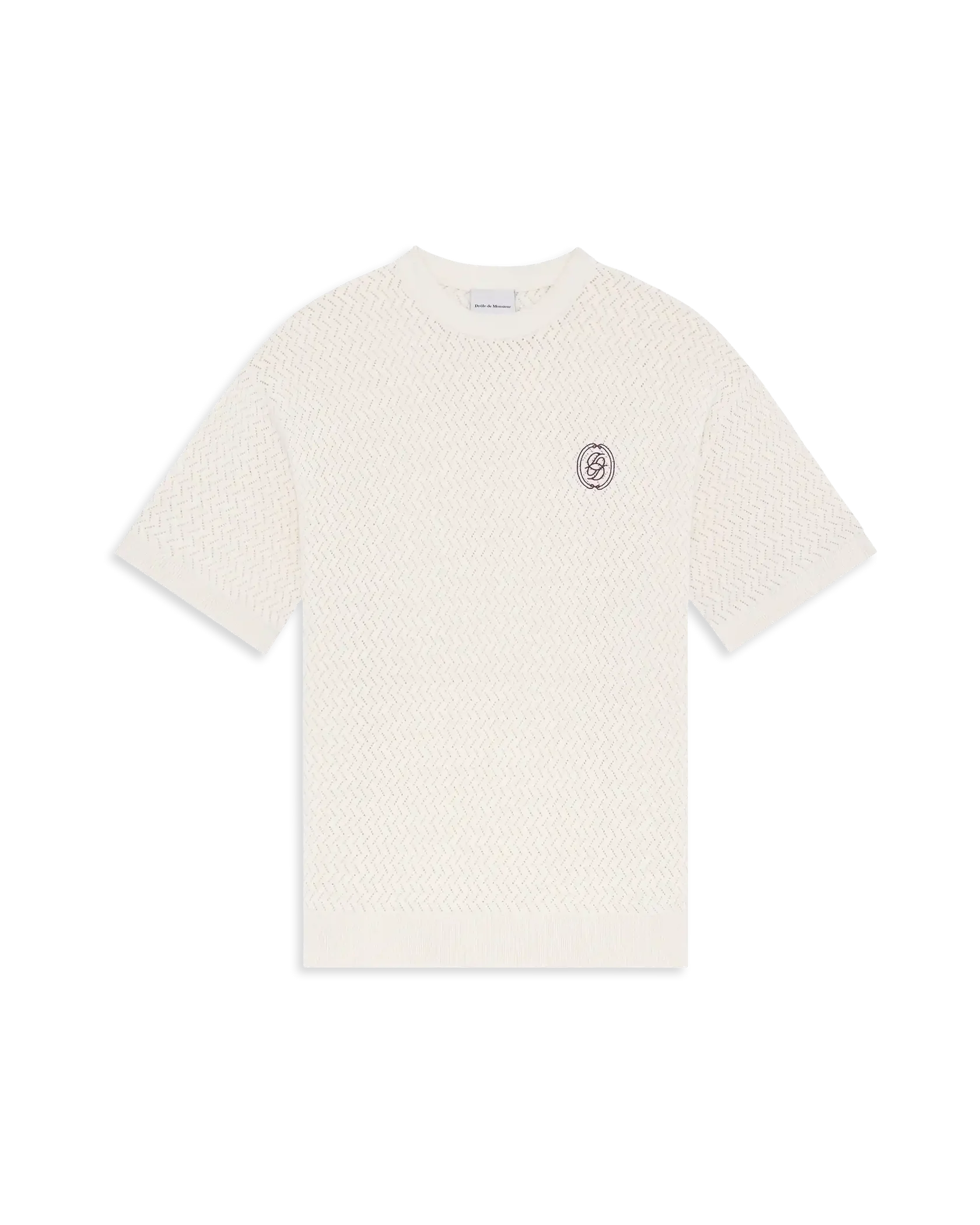 Drole de Monsieur Off White T-Shirt Maille AjourÈe D Miroir