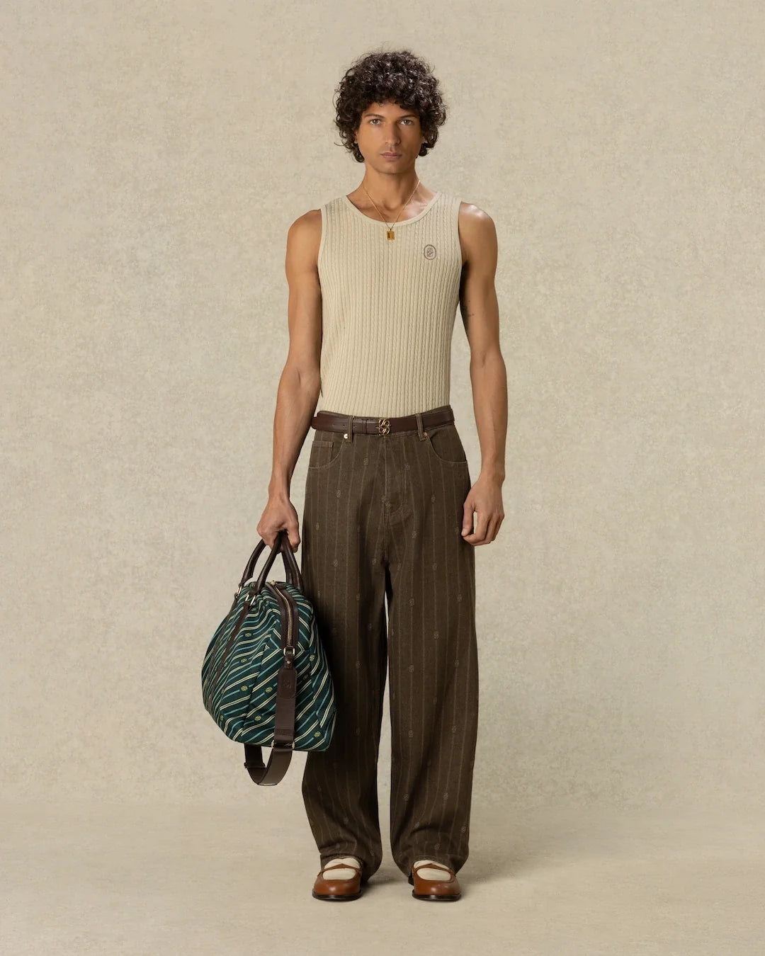 Drole de Monsieur Brown Monogram Baggy Jeans