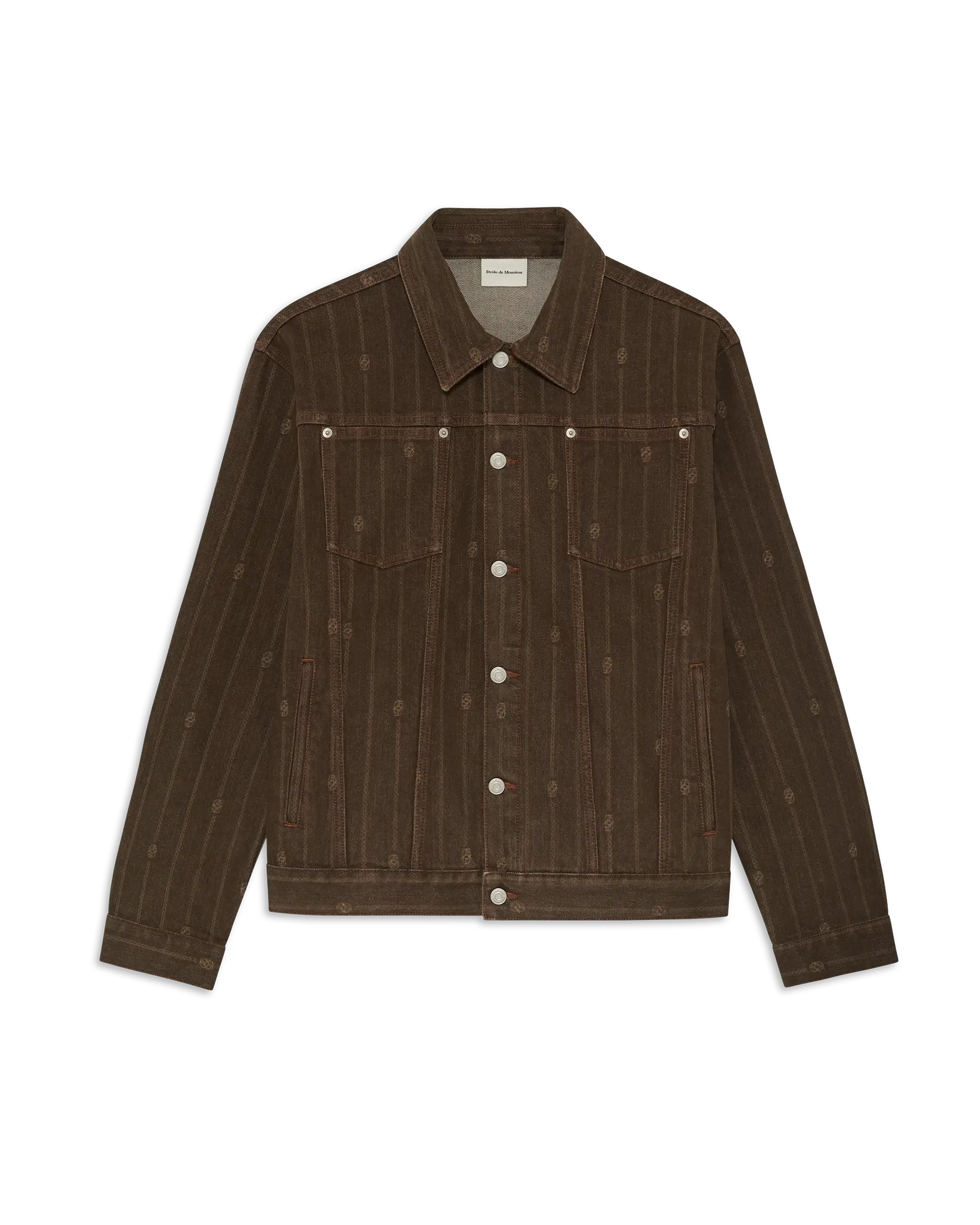 Drole de Monsieur Brown Monogram Denim Jacket