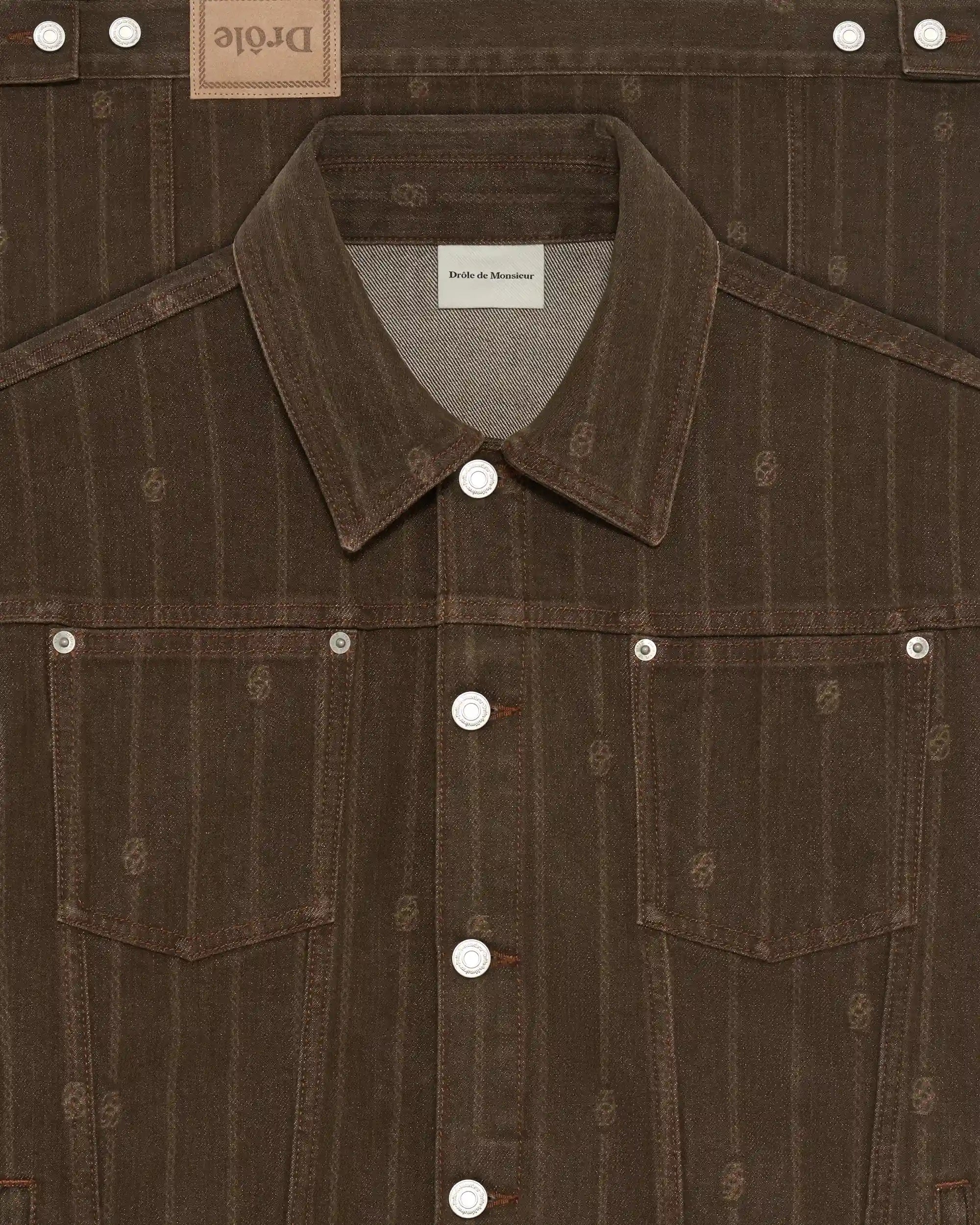 Drole de Monsieur Brown Monogram Denim Jacket