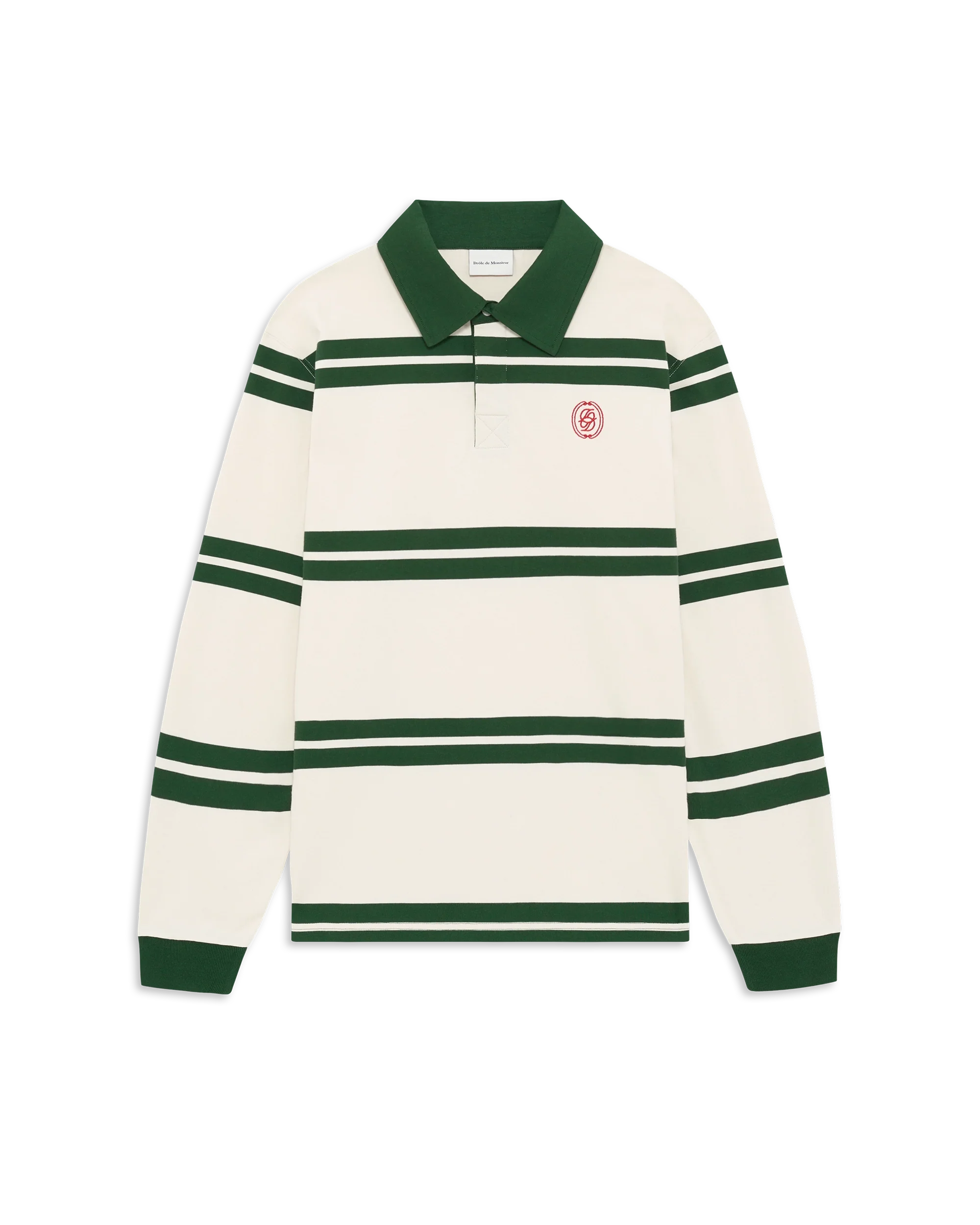 Drole de Monsieur Green D Ornament Striped Polo