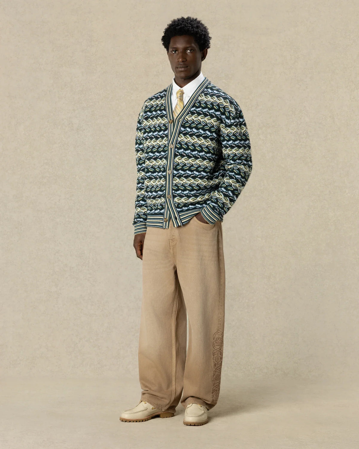 Drôle de Monsieur blaue Boxy Coogie-Strickjacke