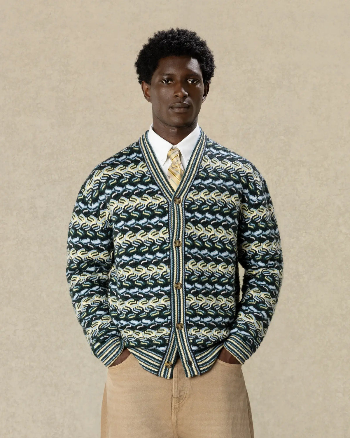 Drôle de Monsieur blaue Boxy Coogie-Strickjacke