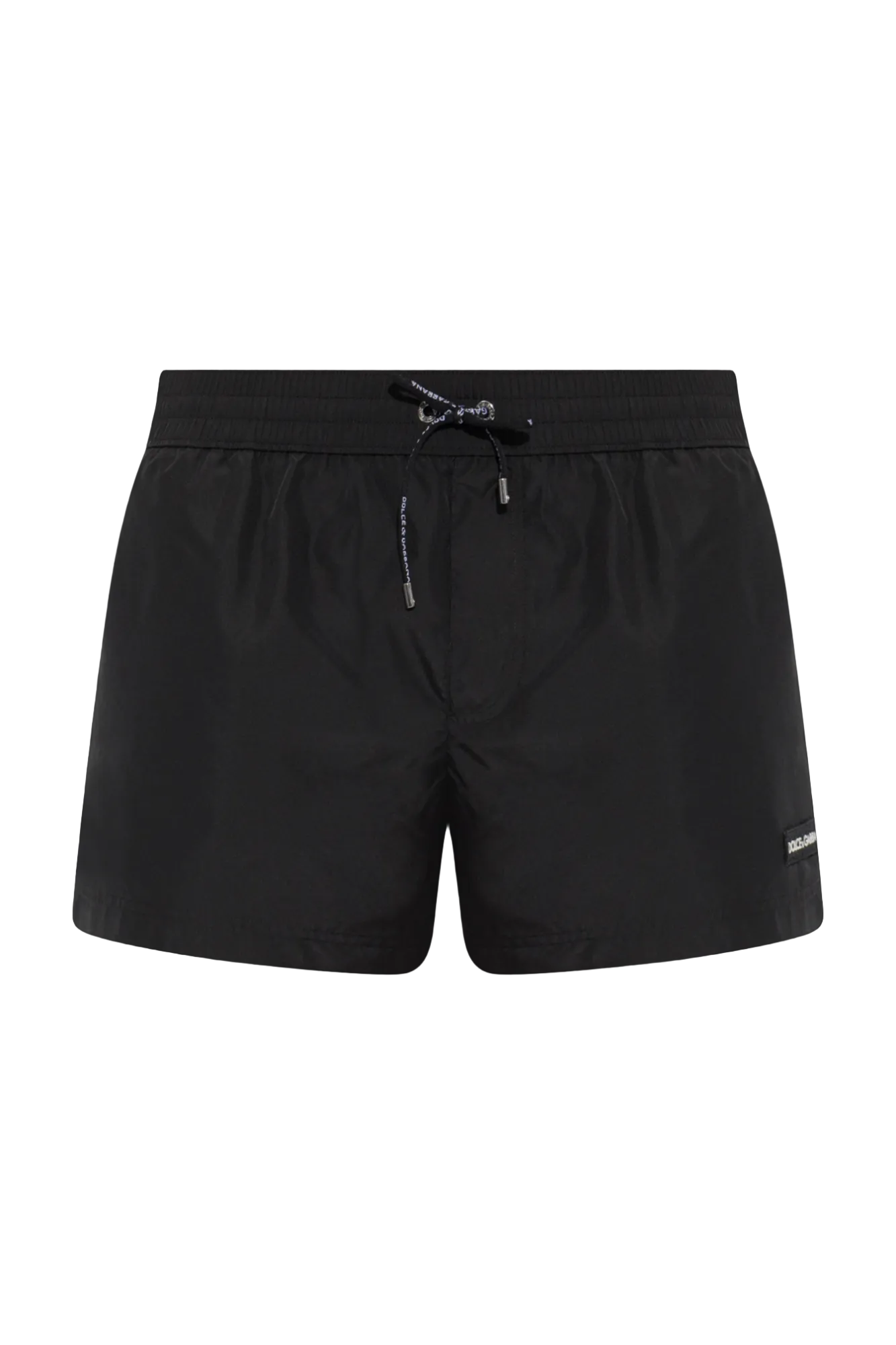 Dolce & Gabbana Black Canvas Swim Boxer Shorts flat front
