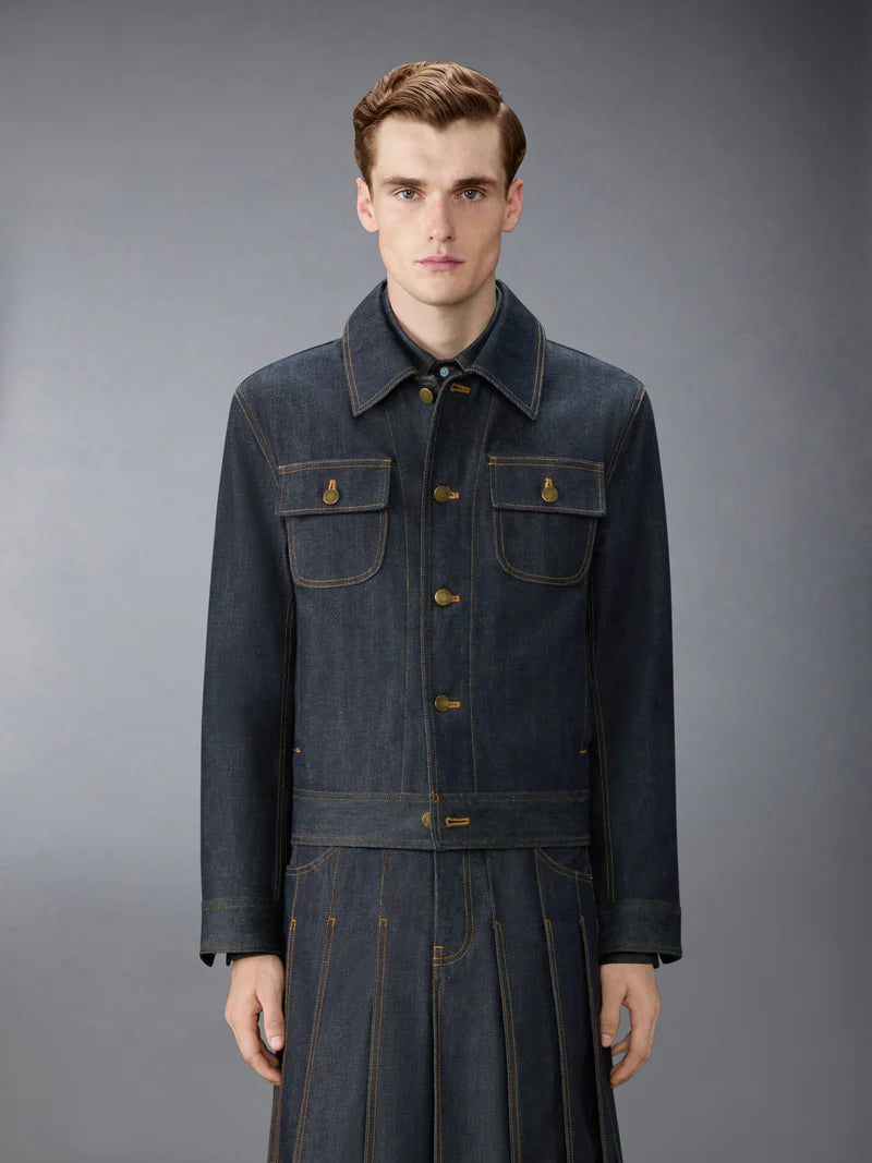 Utility-Jacke mit Rückenriemen (56 cm) aus japanischem Selvedge-Denim