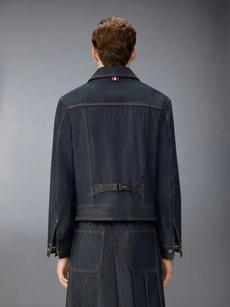 Utility-Jacke mit Rückenriemen (56 cm) aus japanischem Selvedge-Denim