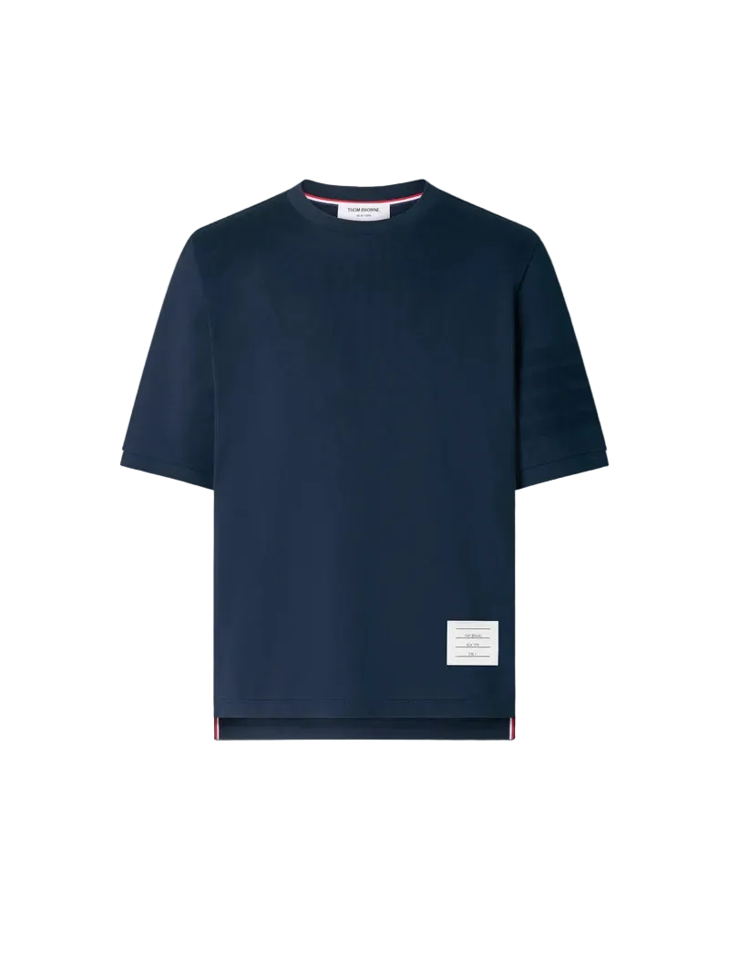 Thom Browne Navy 4 Bar Rib Cuff Tee