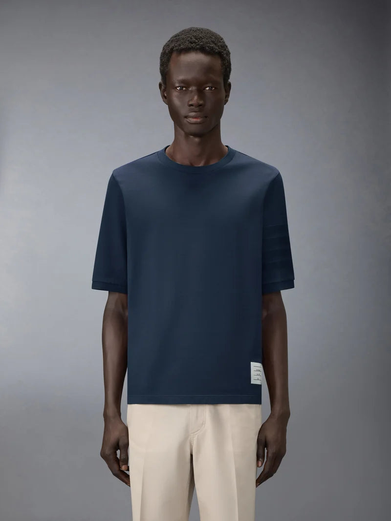 Thom Browne Navy 4 Bar Rib Cuff Tee