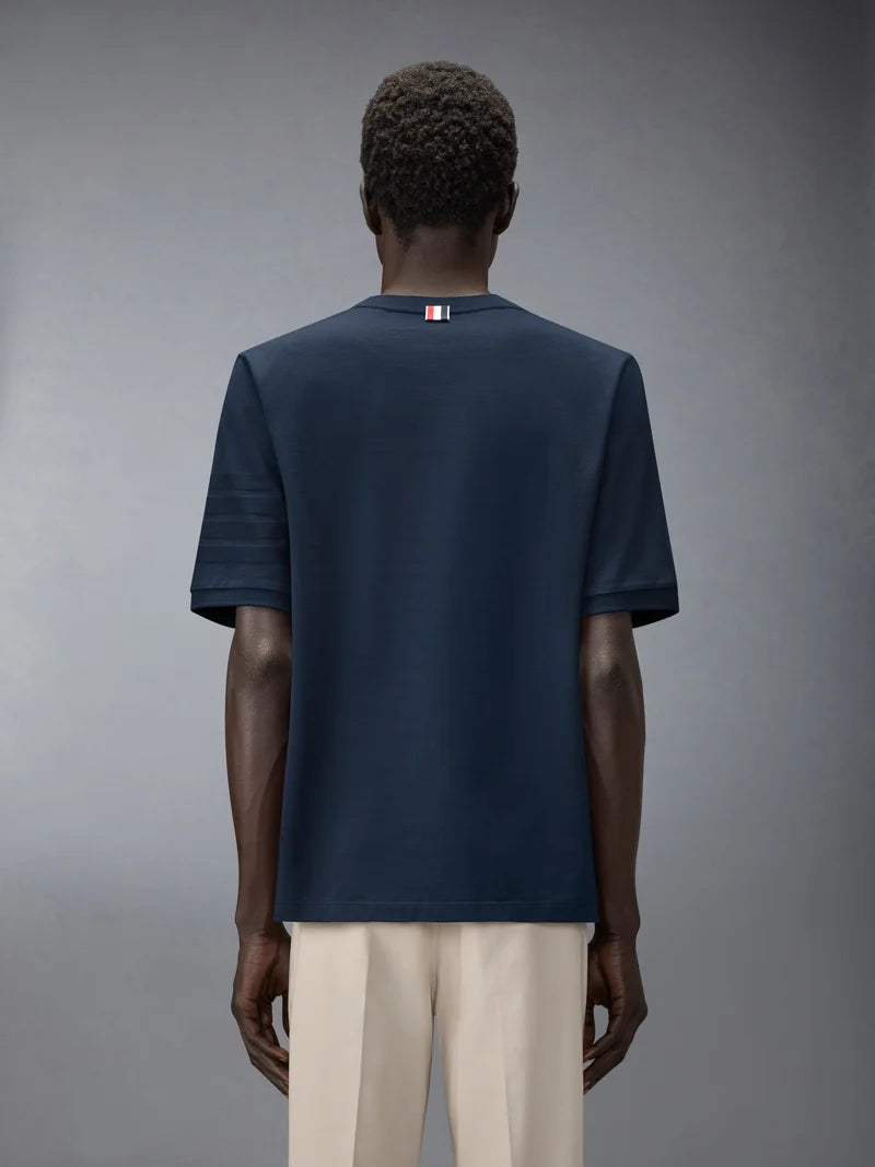 Thom Browne Navy 4 Bar Rib Cuff Tee