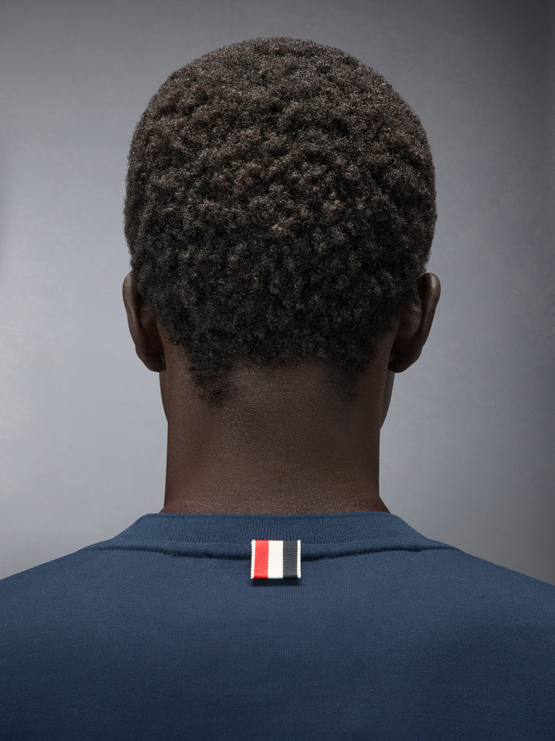Thom Browne Navy 4 Bar Rib Cuff Tee