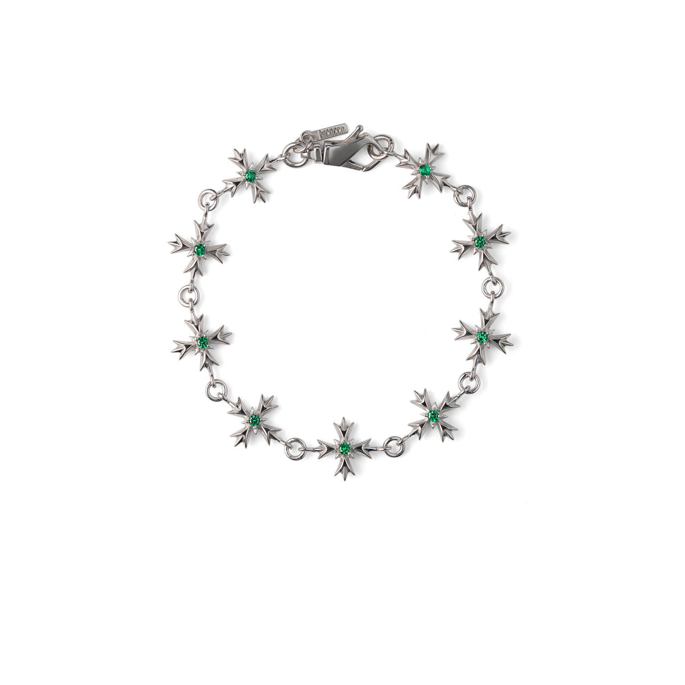 Emanuele Bicocchi Green Crystal Crest Bracelet