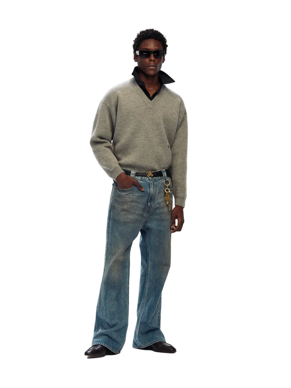 Willy Chavarria Blue Flared Denim Jean