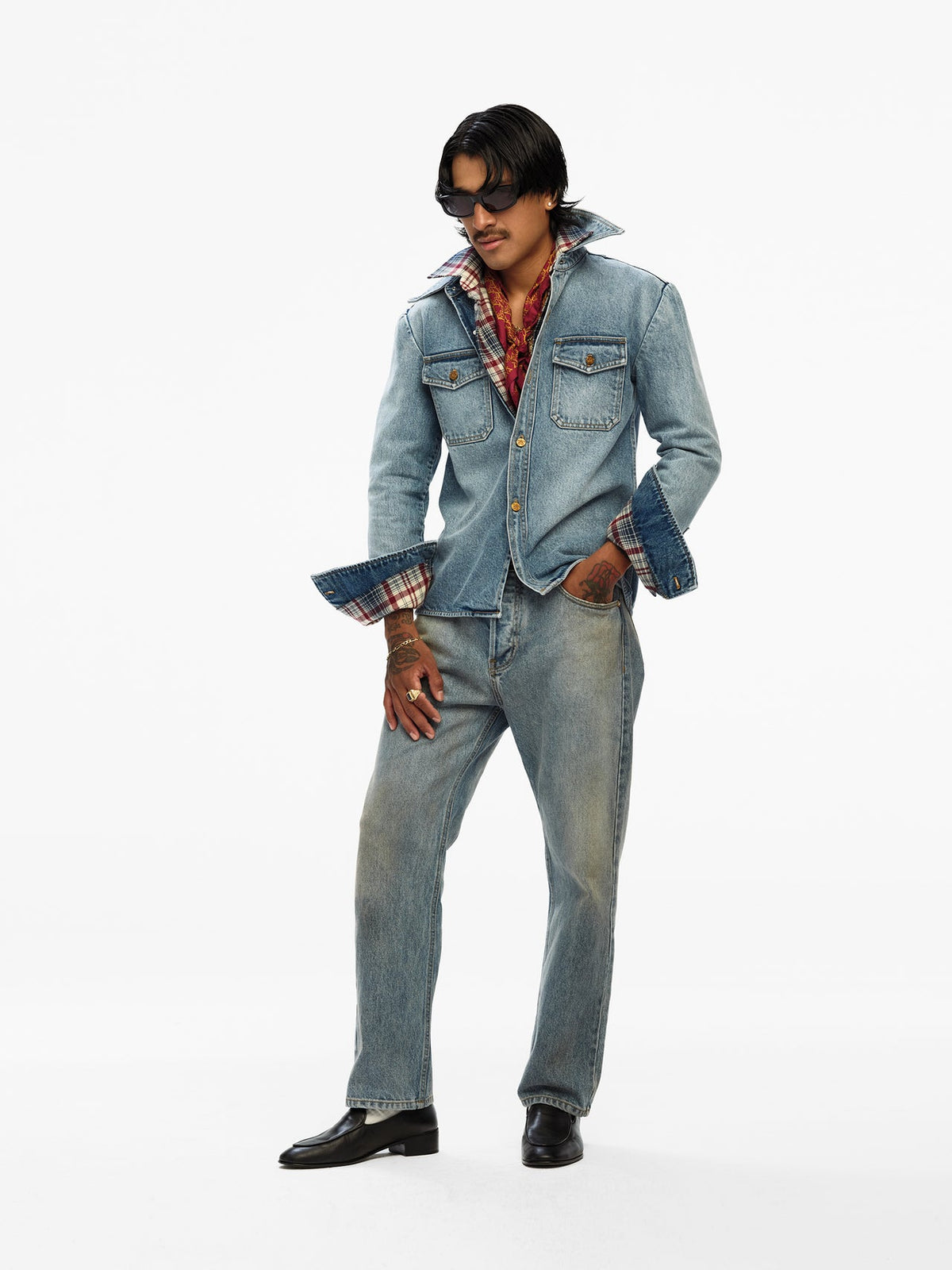 Willy Chavarria Blue Chente Denim Shirt