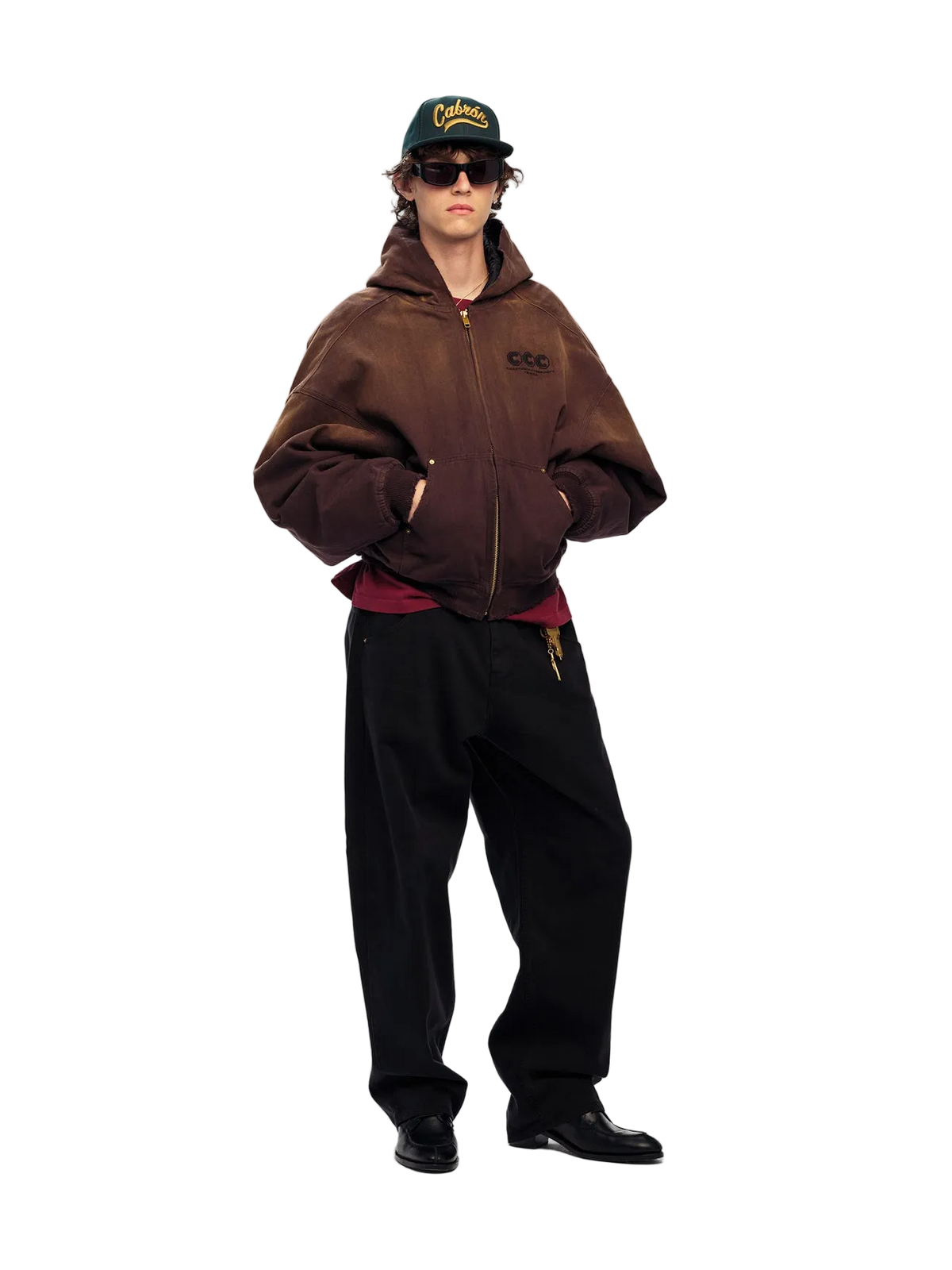 Willy Chavarria braune gesteppte Juggernaut-Jacke