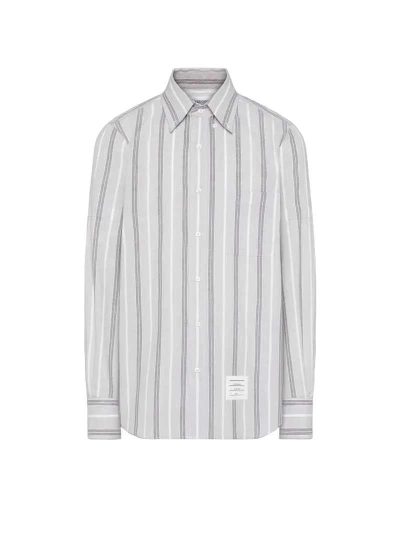 Thom Browne Lightweight Grey Stripe Shirt