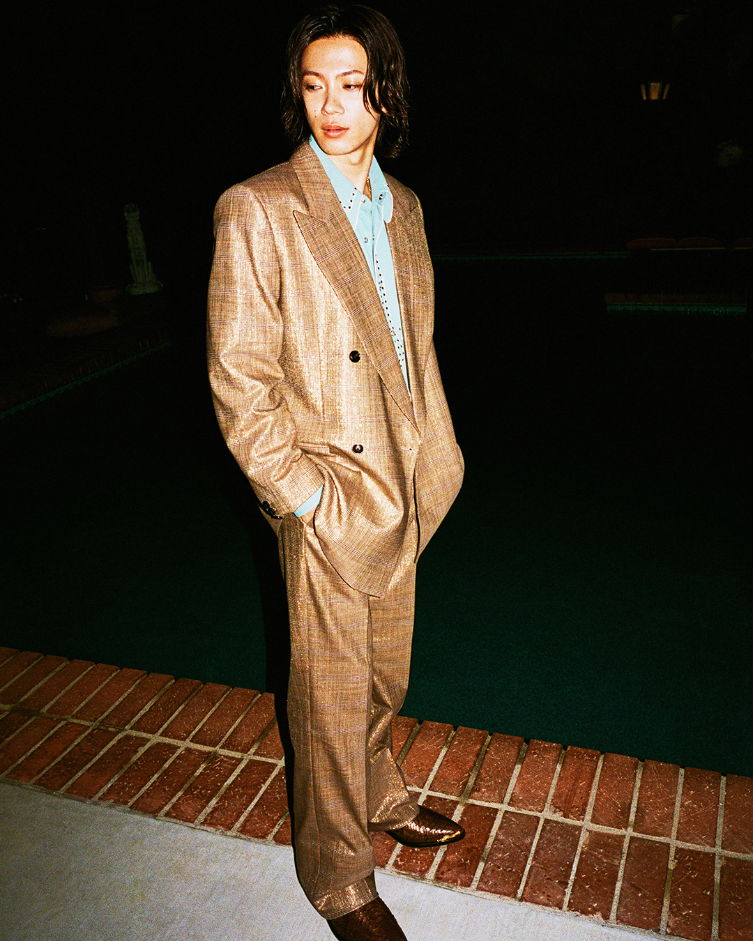 Amiri Coffe Db Notch Lapel Lurex Jkt