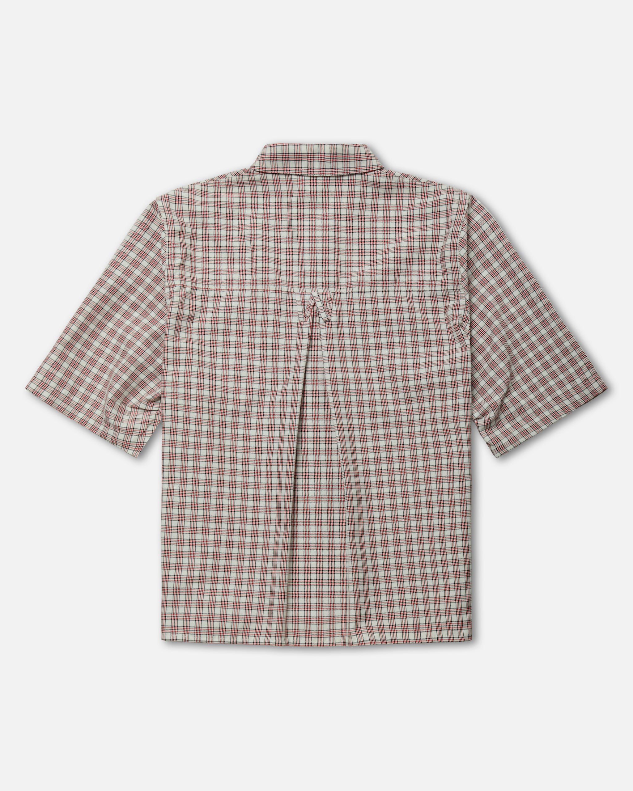 Willy Chavarria Red White Picnic Ss Corcoran Shirt flat back