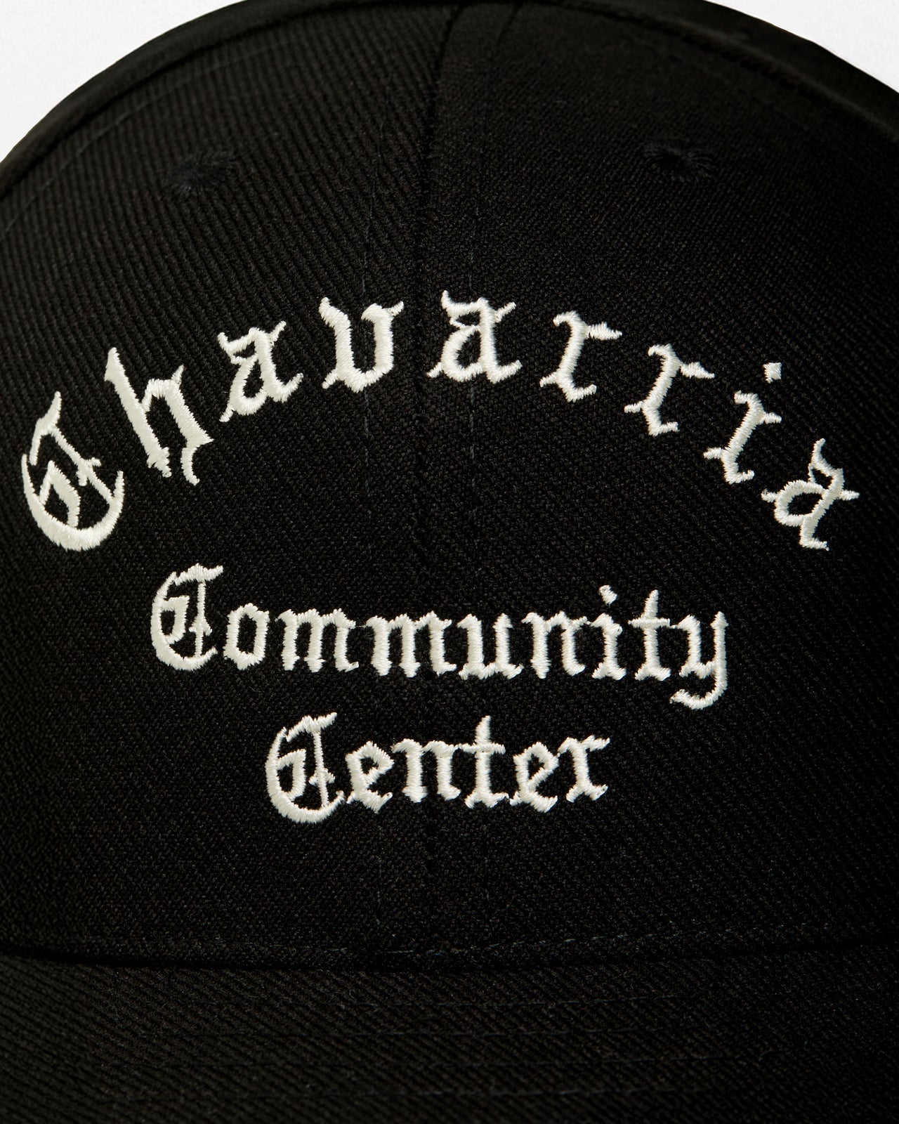 Willy Chavarria Black Community Center Cap detail