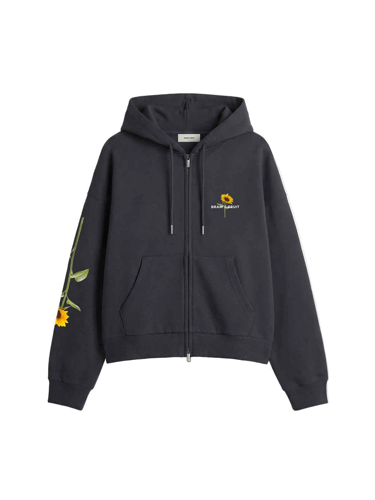 Brams Fruit Black Sunflower Reißverschluss-Hoodie