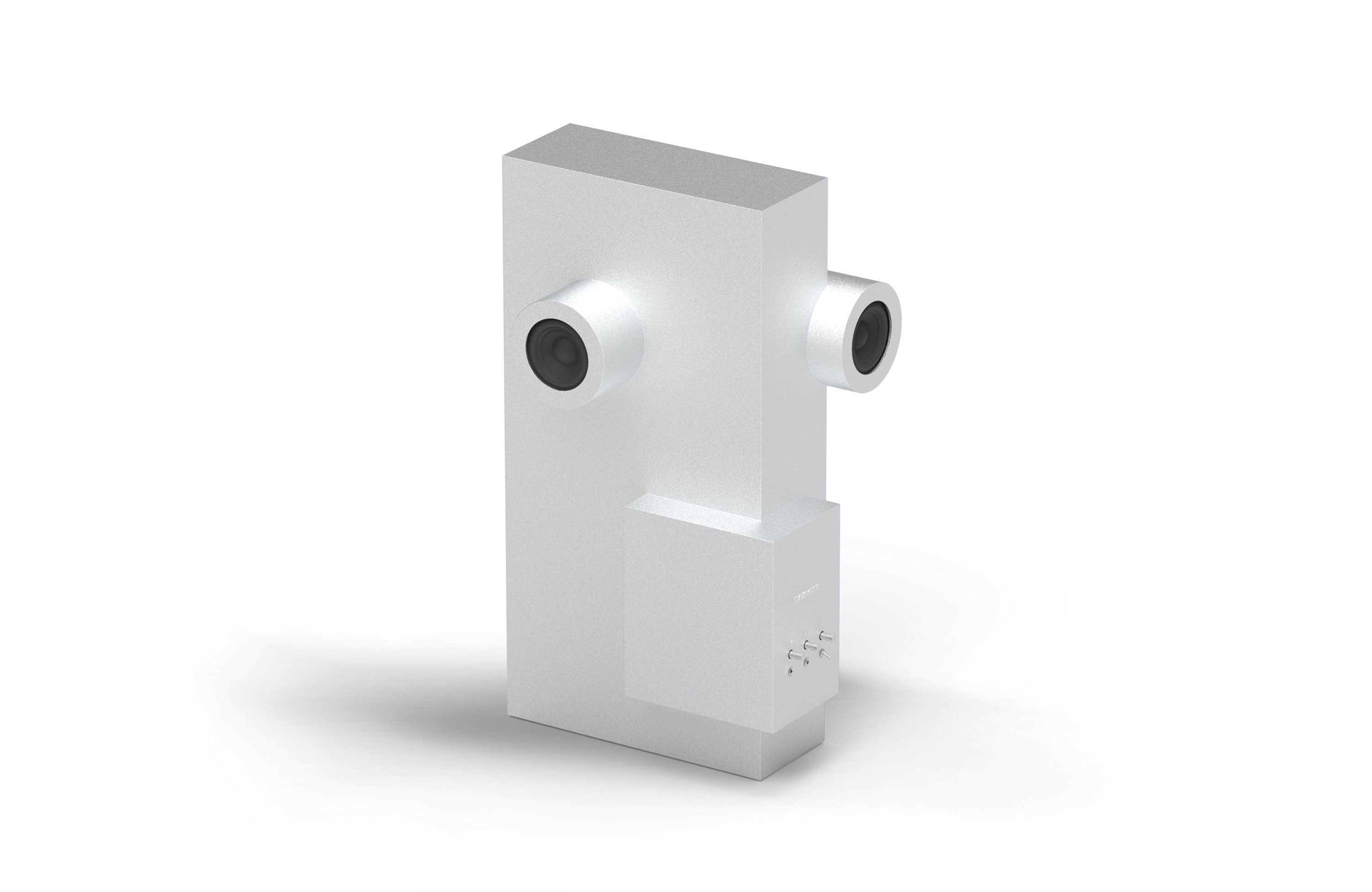 Transparent Silver Brutalist Speaker