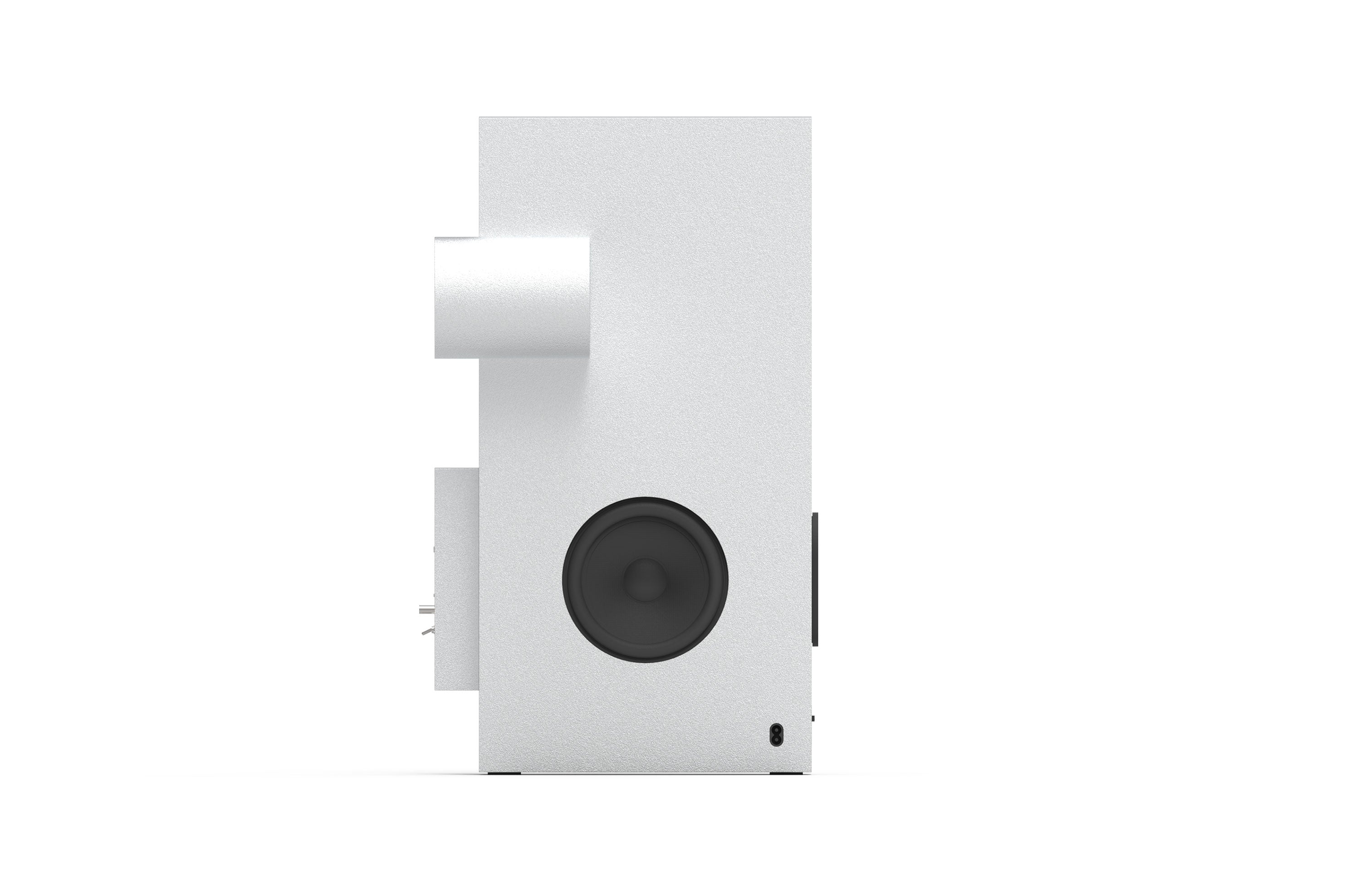 Transparent Silver Brutalist Speaker
