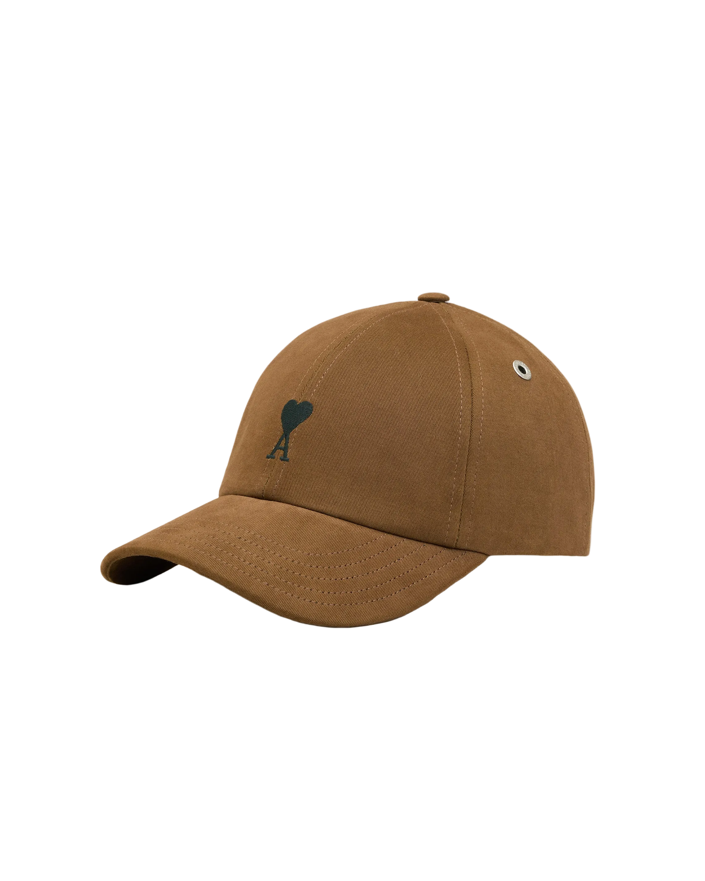 Brown Cotton Black Ami De Coeur Embroidery Cap
