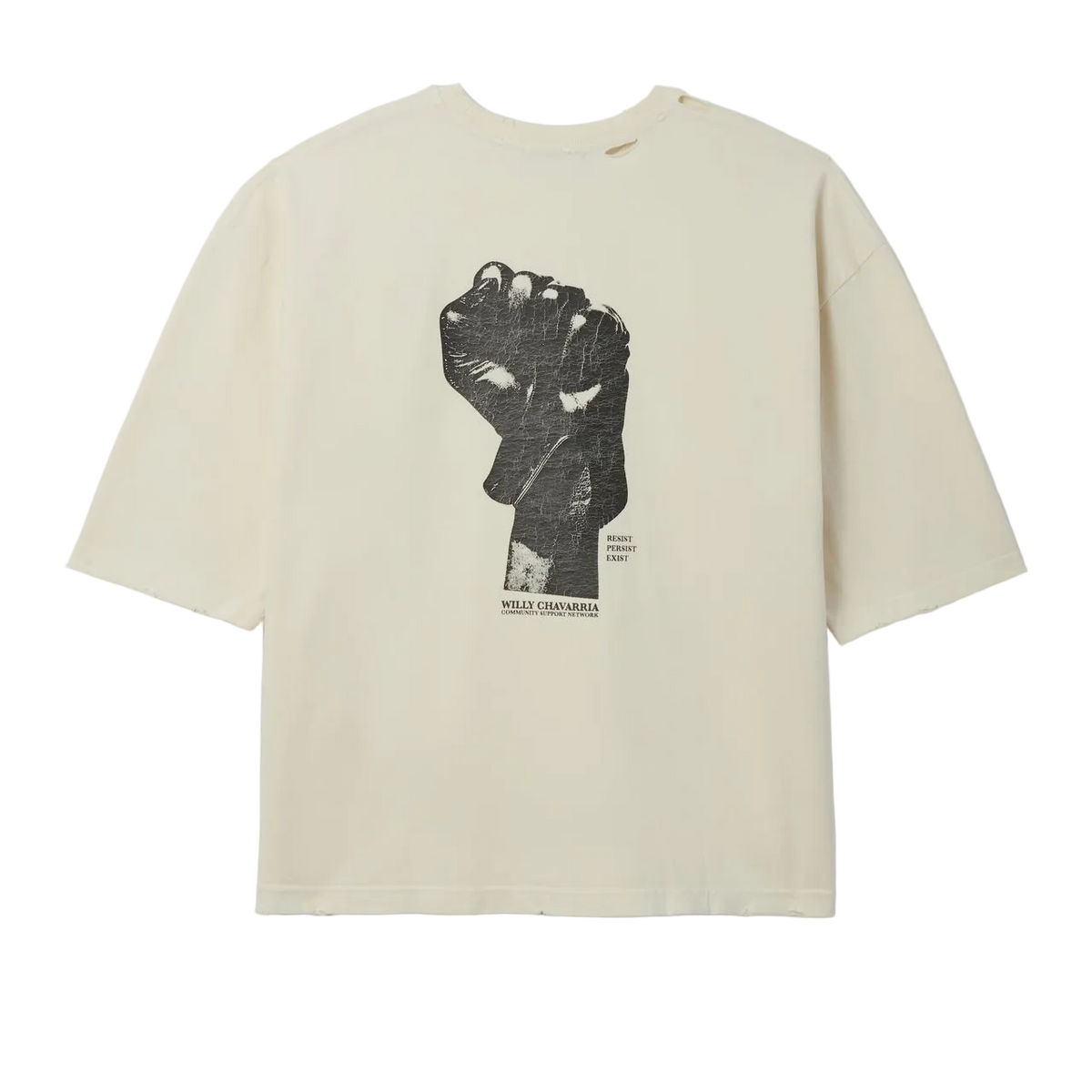 vivapresto ヴィヴァプレスト リバティ ロイヤルオークハウス　シャツ Willy Chavarria Beige Resist,Persist,Exist Buffalo Tee