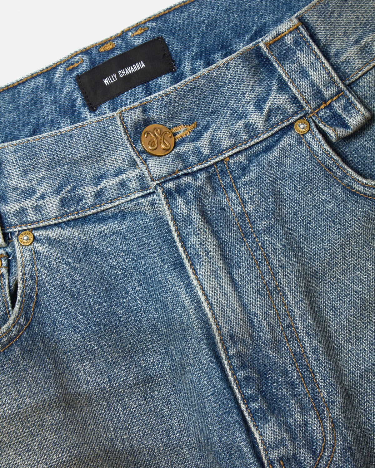 Willy Chavarria Blue Flared Denim Jean