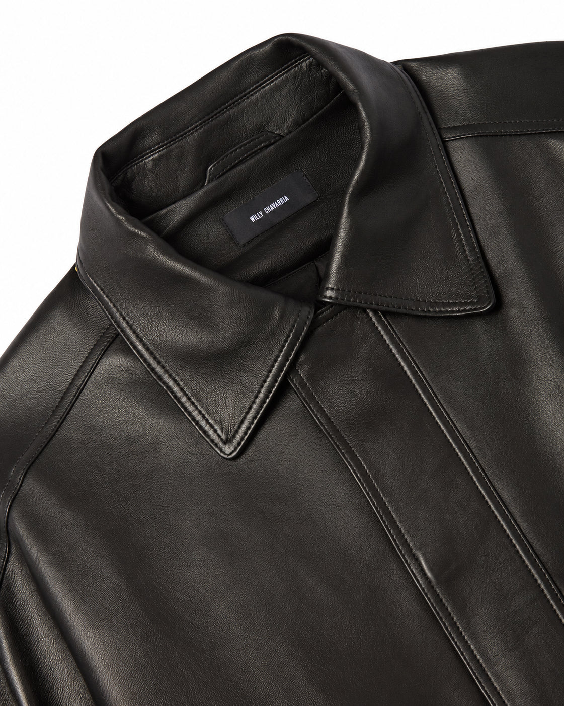 Willy Chavarria Black Hustler Leather Jacket