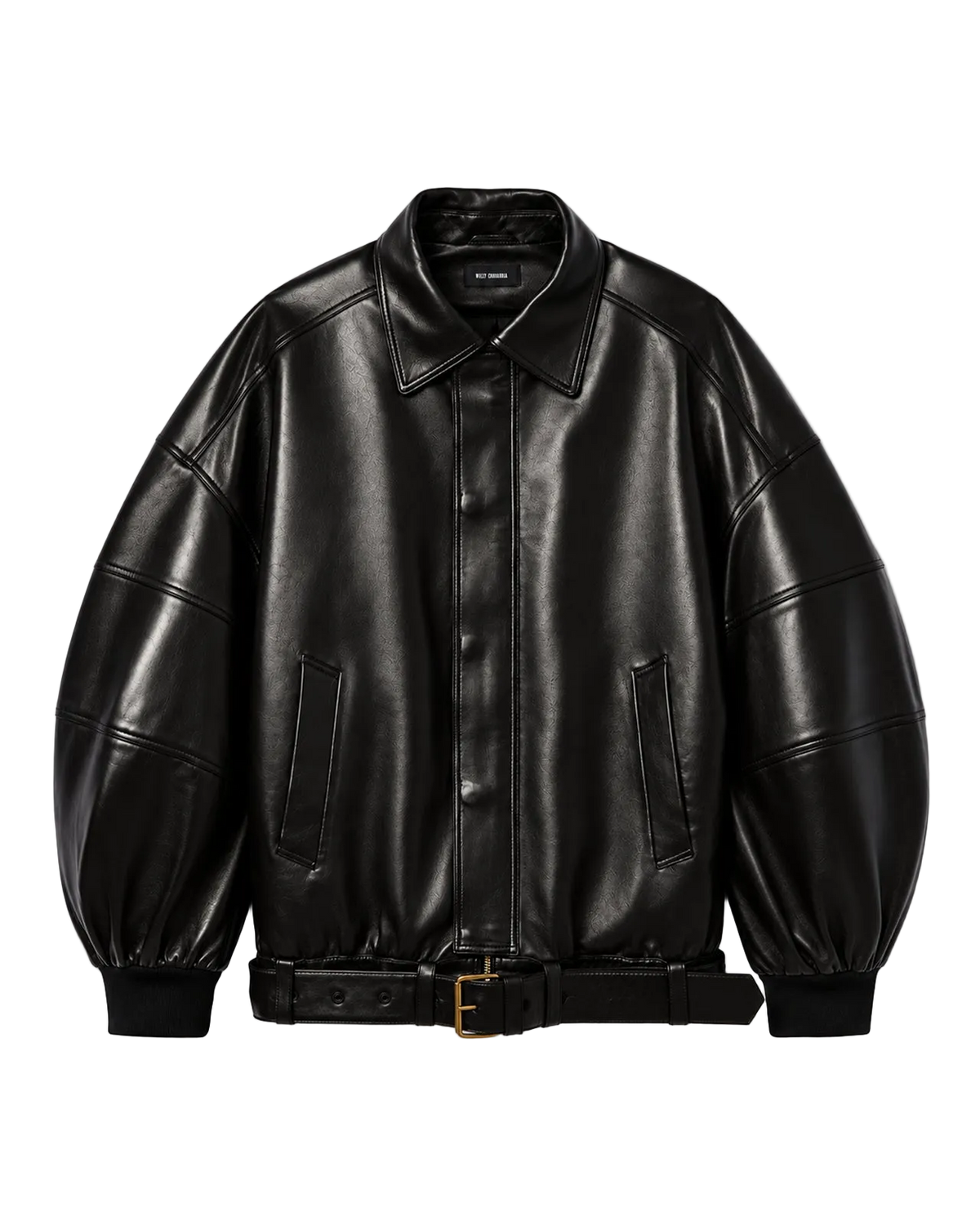 Willy Chavarria Black Hustler Leather Jacket