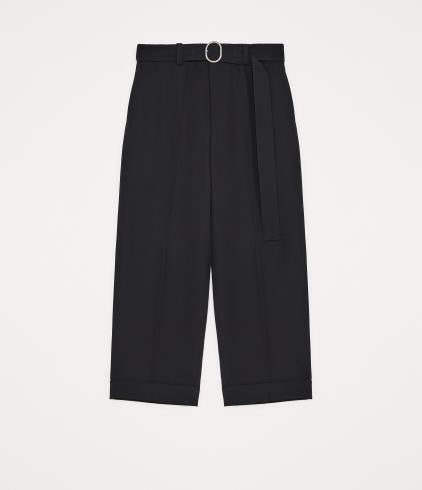 Jil Sander Black Sharp Wool Gabardine Trouser 111