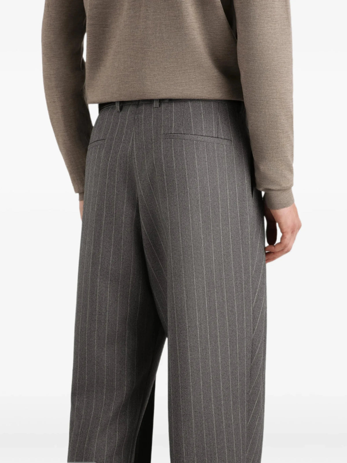 Dolce & Gabbana Grey Pinstripe Wool Trousers
