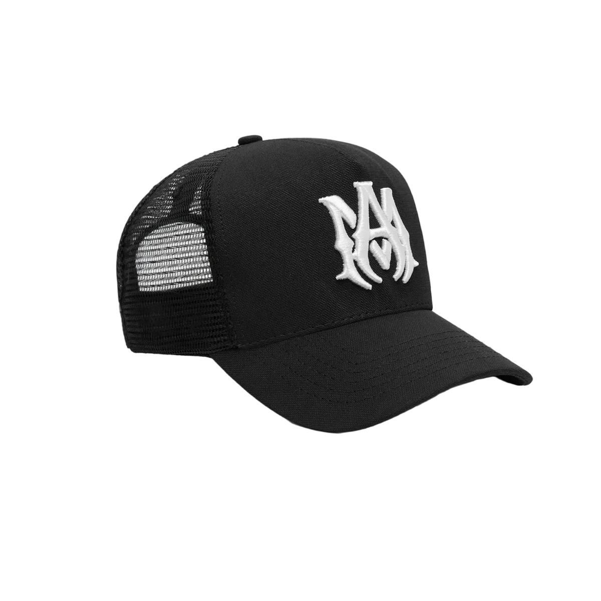 Amiri Ma Logo Black White Trucker Hat