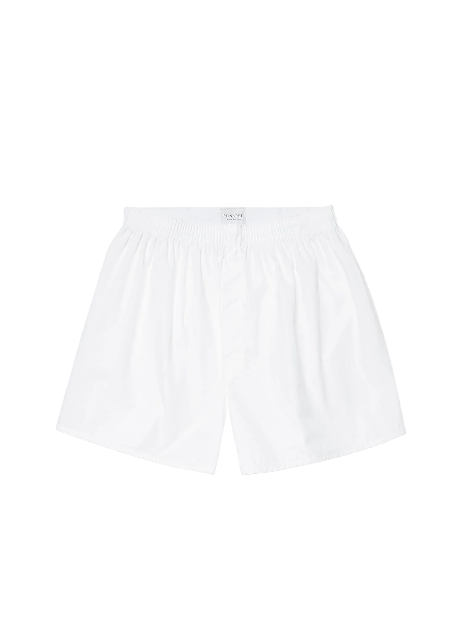 Sunspel white cotton boxer flat front