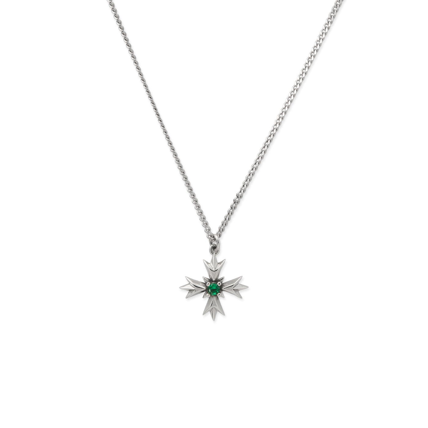 Emanuele Bicocchi Crest + Green Crystal Necklace